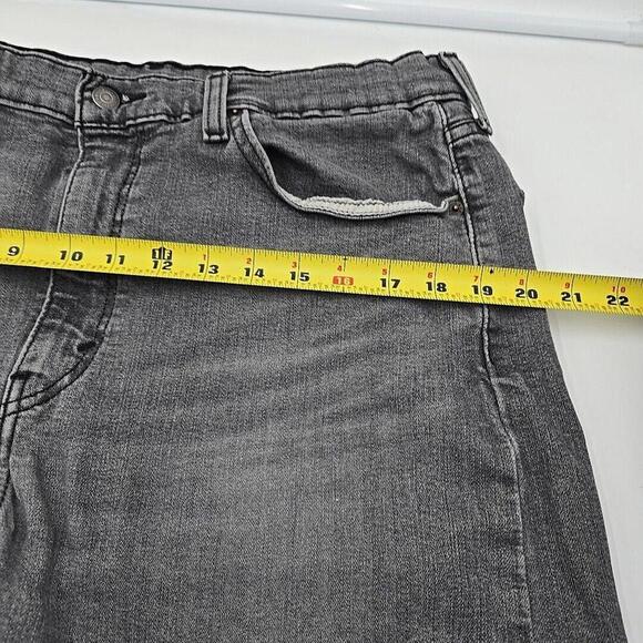 Levi's 510 38/32 Black Straight Mens Distressed Dark Wash Jeans - Picture 4 of 11